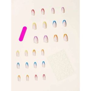 Colorful French Tip Nail Set